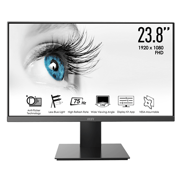مانیتور MSI PRO MP241X | صفحه نمایش 24 اینچ FHD با پنل VA و نرخ بروزرسانی 75 هرتز